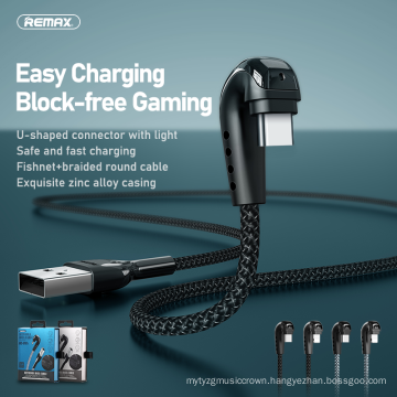 Remax Join Us Zinc Alloy 3A 1m USB to light c type elbow charging Data Phone Cable gaming
